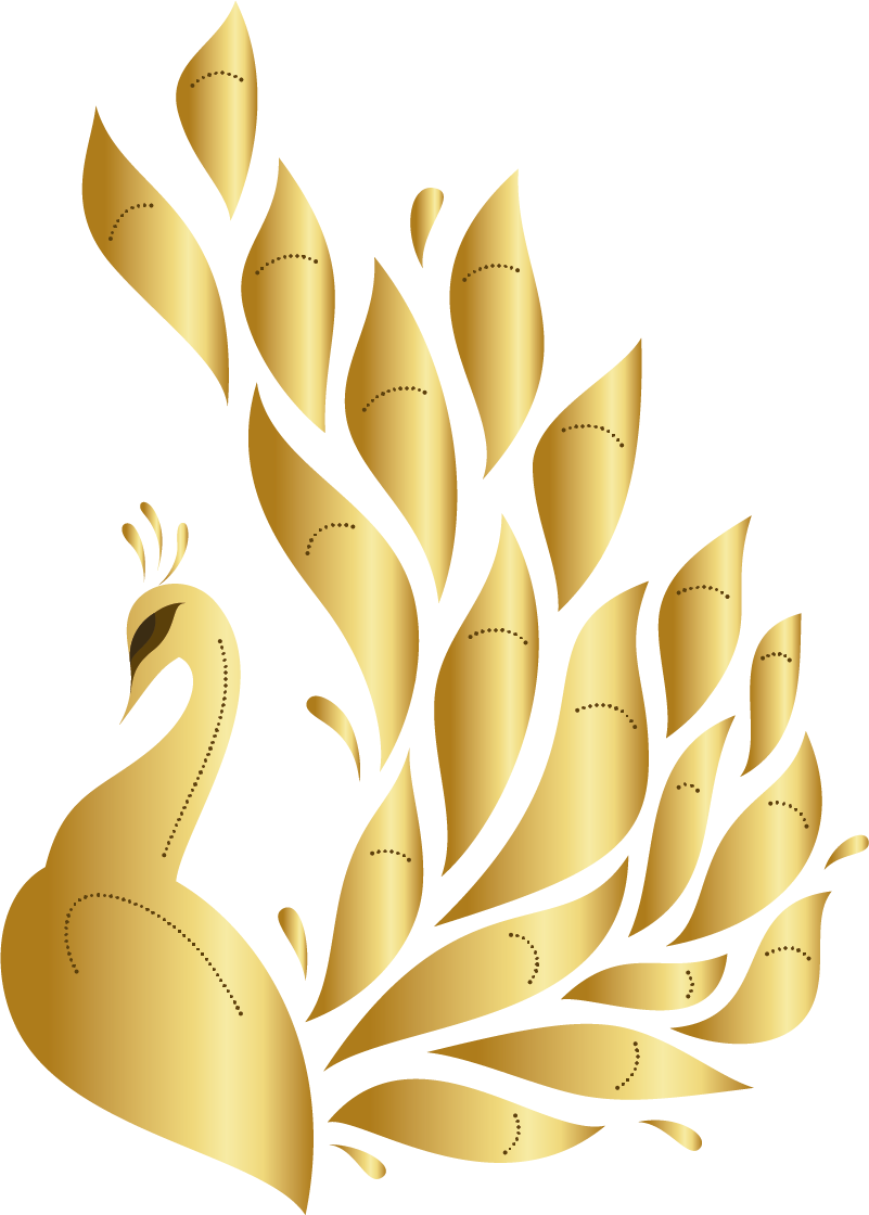 Golden peacock bird sticker - TenStickers