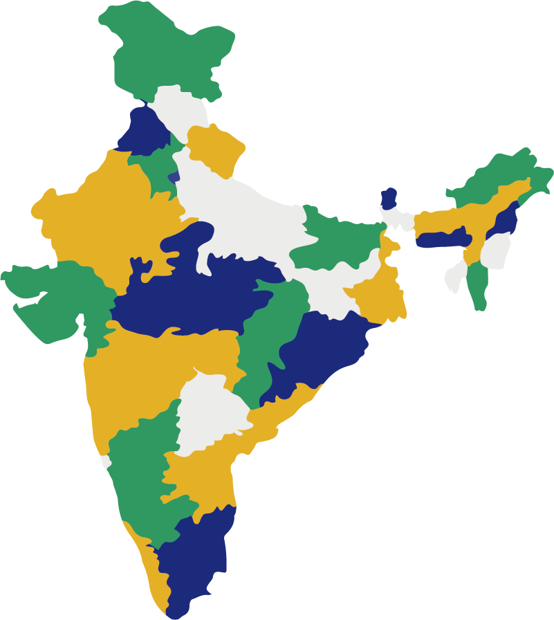 India regions map world map wall decal - TenStickers