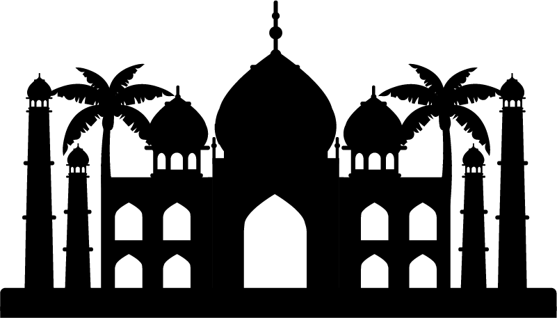 Skyline India skyline silhouette decal - TenStickers