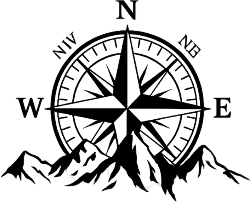 Car sticker compass rose with sunrise - TenStickers