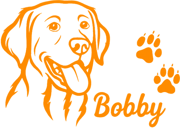 Autoaufkleber labrador mit wunschname - TenStickers