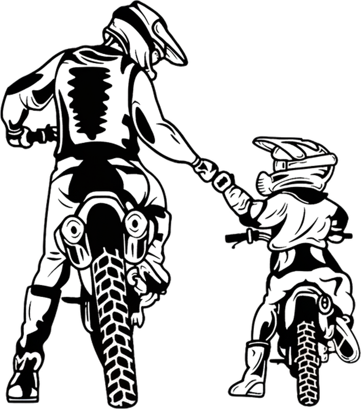 Isä ja poika dinosaurus tarra - Tenstickers