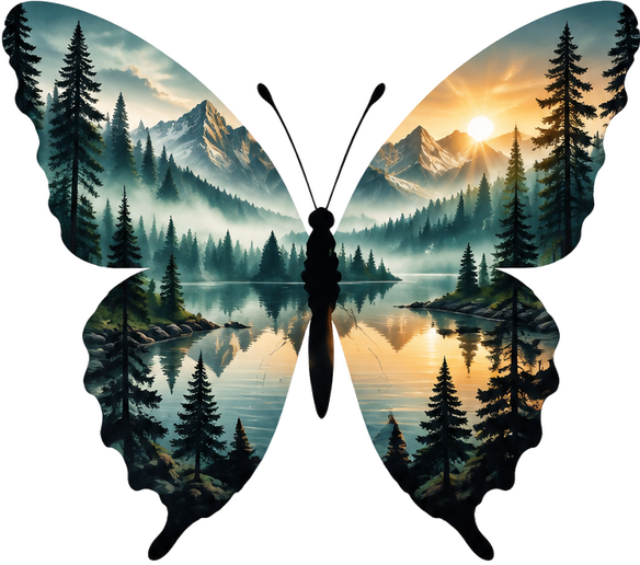 Campervan decal butterfly design - TenStickers