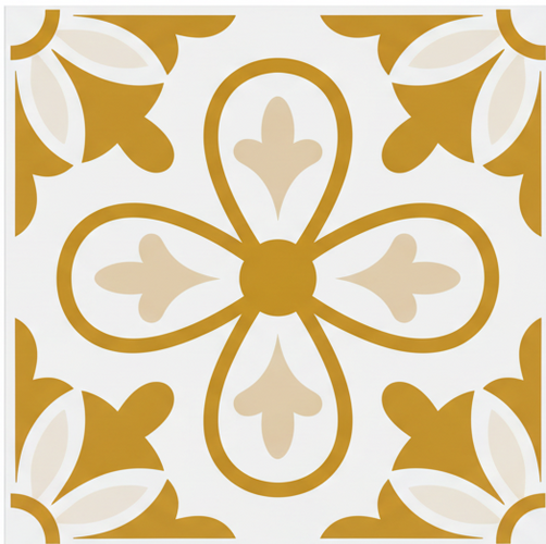 Carrelage adhésif motif fleurs orange - TenStickers