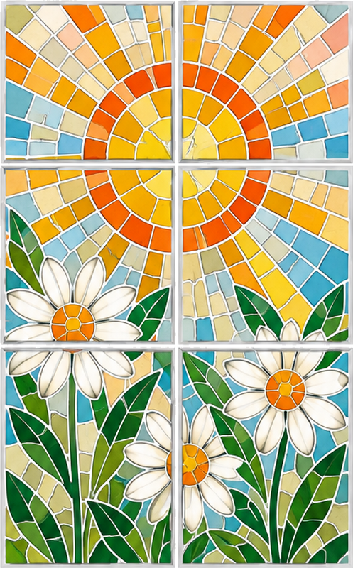 Sticker fenêtre motif mosaïque - TenStickers