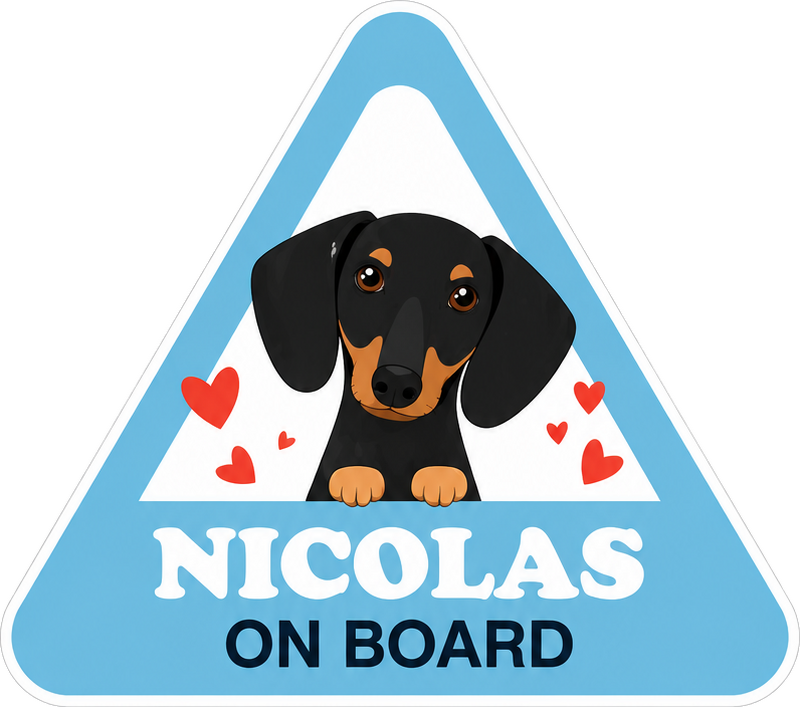 Autoaufkleber hund an bord mit bild - TenStickers