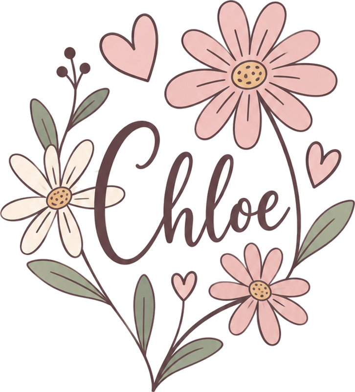 Sticker mural fleurs et cœurs - TenStickers