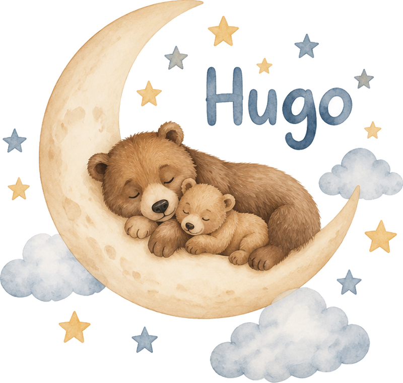 Wall sticker bears and the moon - TenStickers