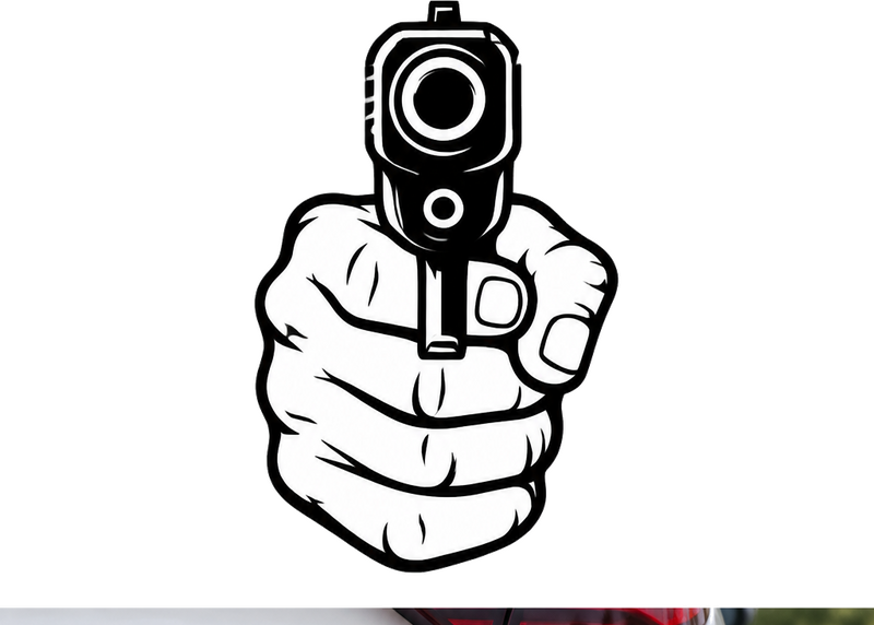 Autoaufkleber mit zeigender waffe - TenStickers