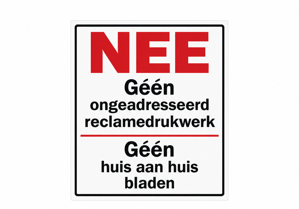 Brievenbus sticker minimaal nee-nee - TenStickers