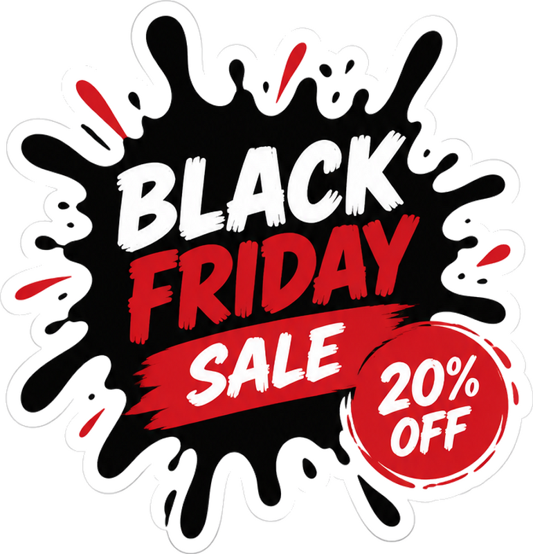 Black friday personoitu alennustarra - Tenstickers