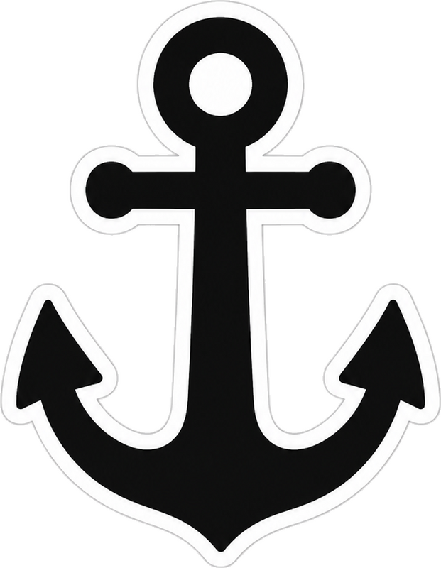 Badeværelse klistermærke monokrom anker - TenStickers
