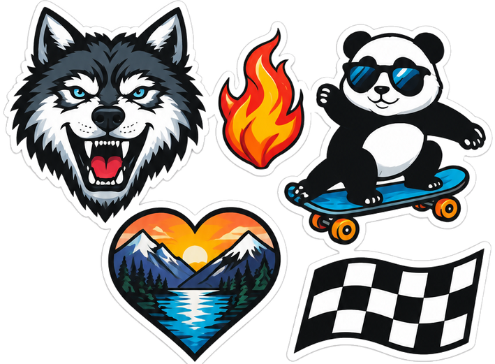 Car decal sticker set with white background - TenStickers