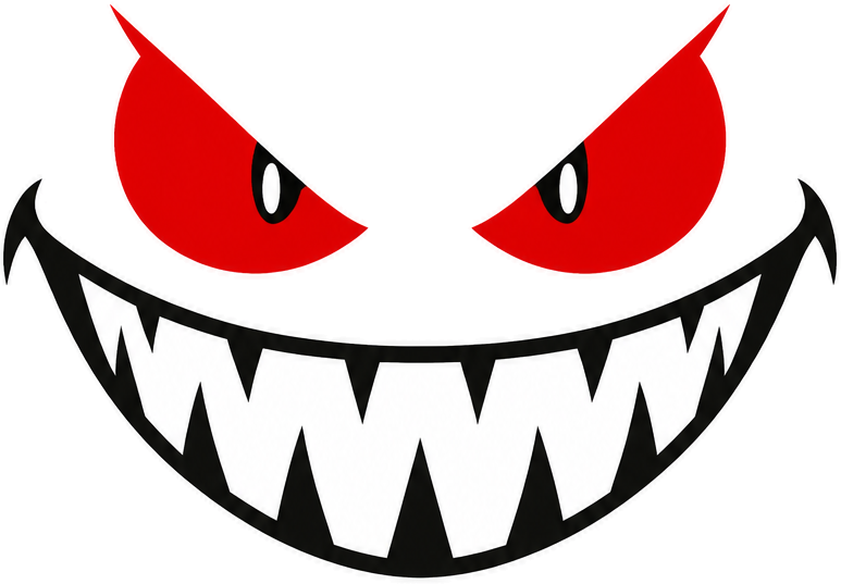 Car sticker evil faces for rearview mirror - TenStickers