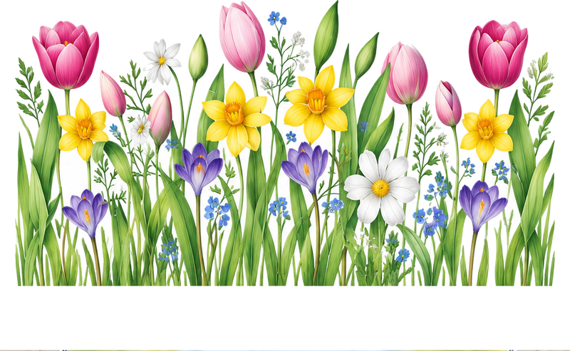 Raamsticker kleurrijke lentebloemen - TenStickers