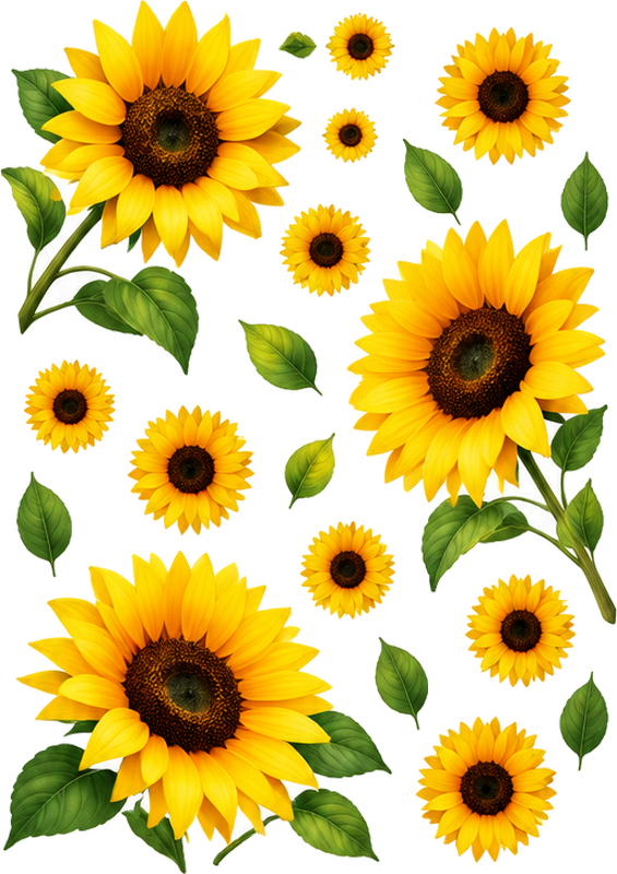 Aufkleber mülltonne großes sonnenblumen-set - TenStickers