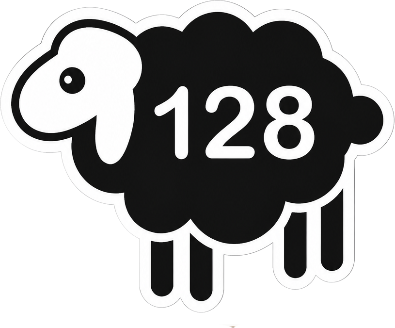 Container sticker op maat schaap nummer - TenStickers
