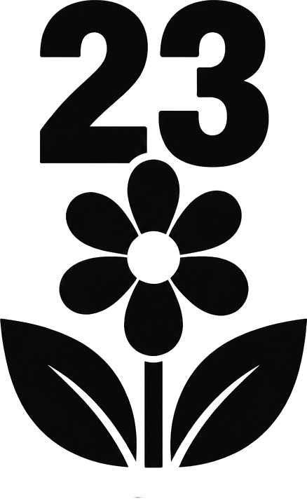 Aufkleber mülltonne blume mit wunschnummer - TenStickers