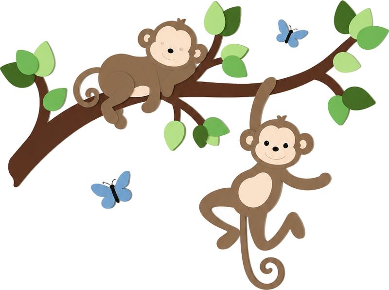 Wallsticker dyr aber på gren - TenStickers