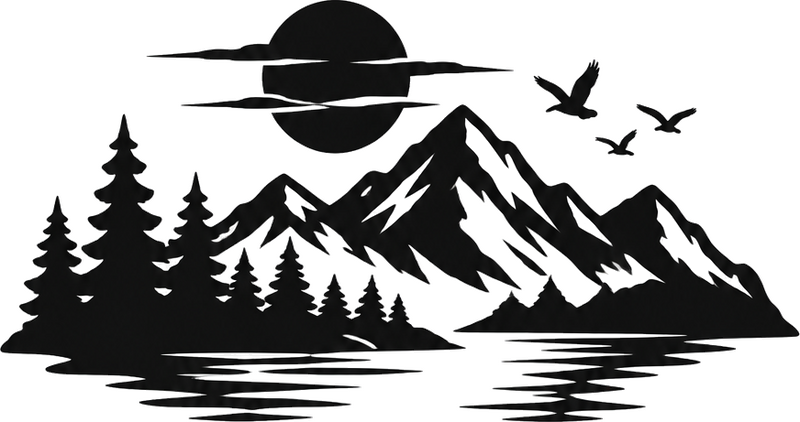 Mountain nature wall sticker - TenStickers