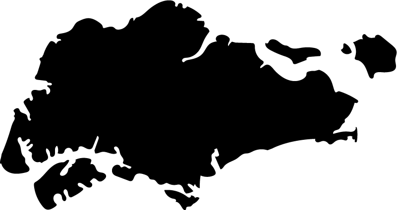 剪影新加坡地图墙贴花 - TenStickers