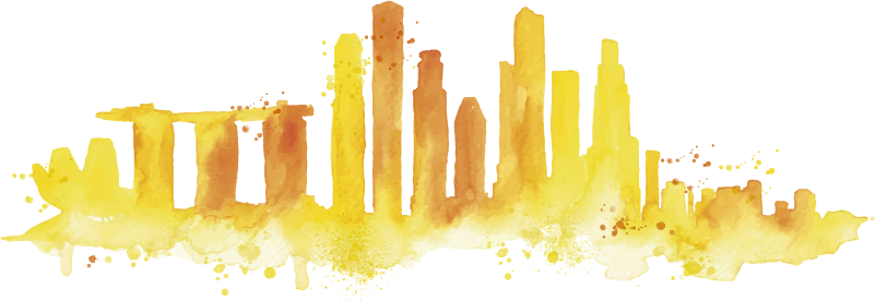 天际线新加坡的天际线轮廓贴花 - TenStickers