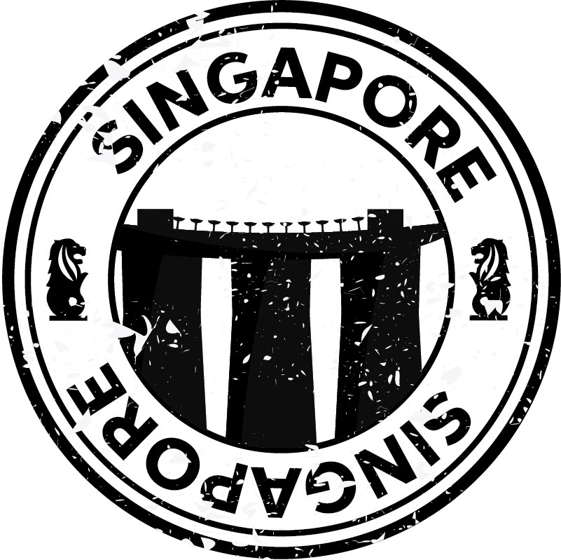 新加坡复古邮票笔记本电脑贴花 - TenStickers