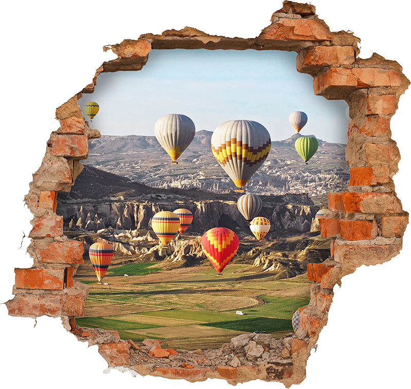 Sıcak hava balonları 3d görsel efektler ev sticker - TenStickers