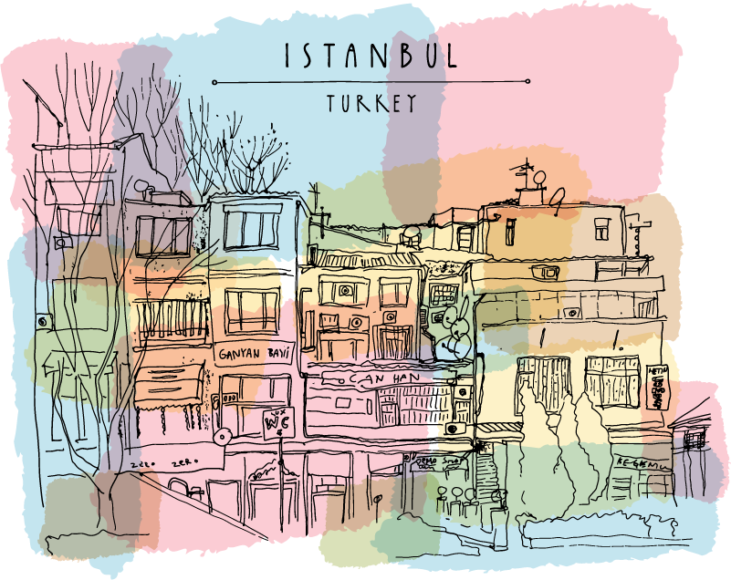 Eski istambul oturma odası duvar dekoru - TenStickers