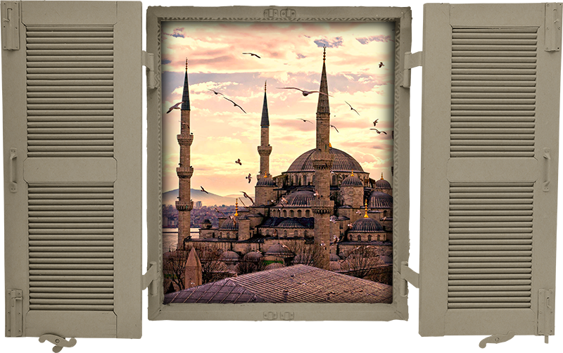 Mavi cami duvar duvar sticker - TenStickers