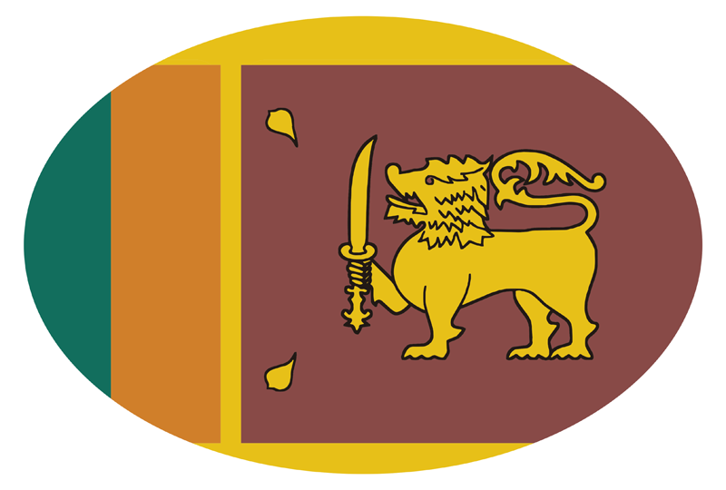 Oval Sri Lanka Flag Sticker - TenStickers
