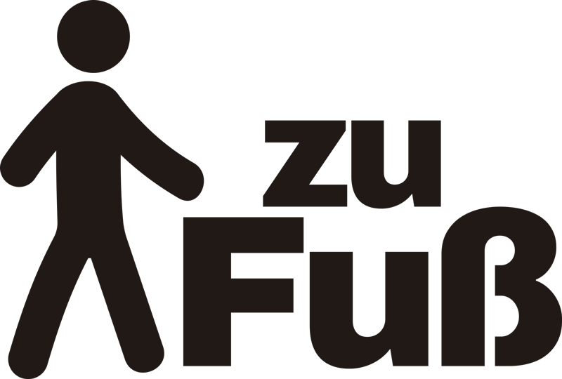 Text Aufkleber Schild zu Fuß - TenStickers
