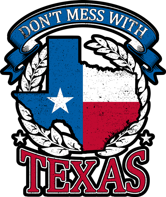 USA Texas Flag Decal Bumper Sticker Personalize Gifts Ladies Men Blue Gray 4"x8" 