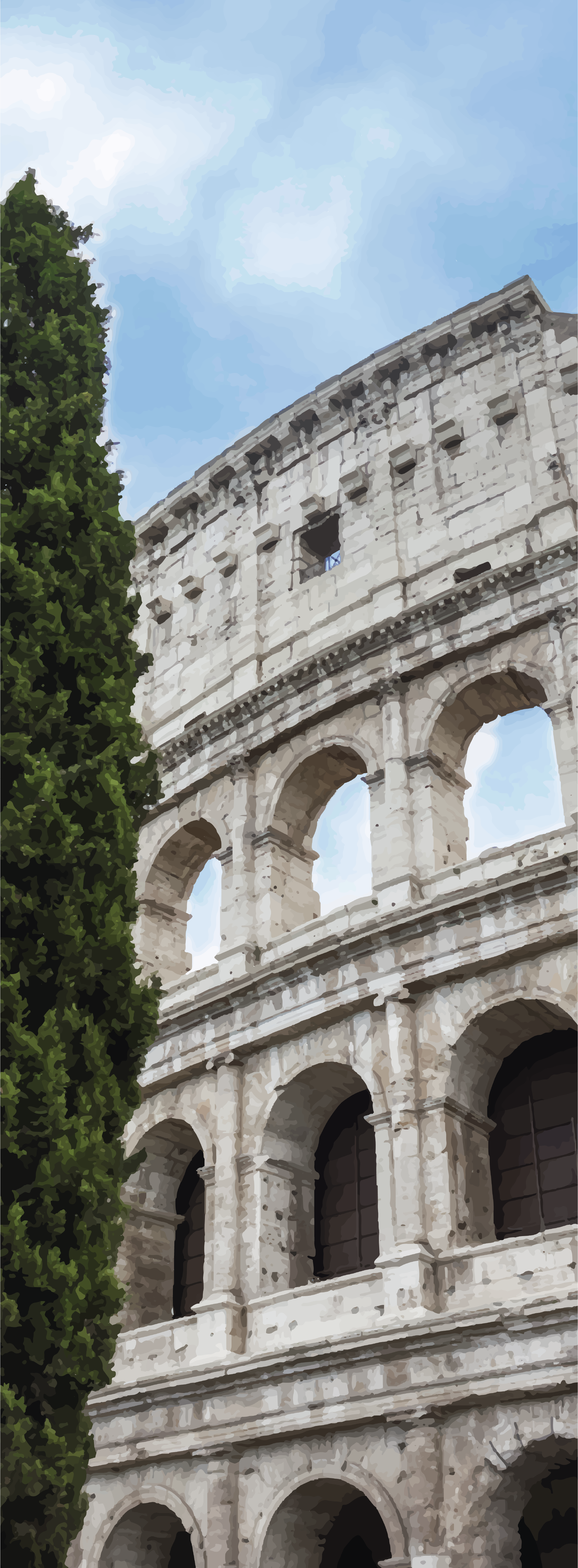 Adesivo con il Colosseo e Roma e Italia - TenStickers