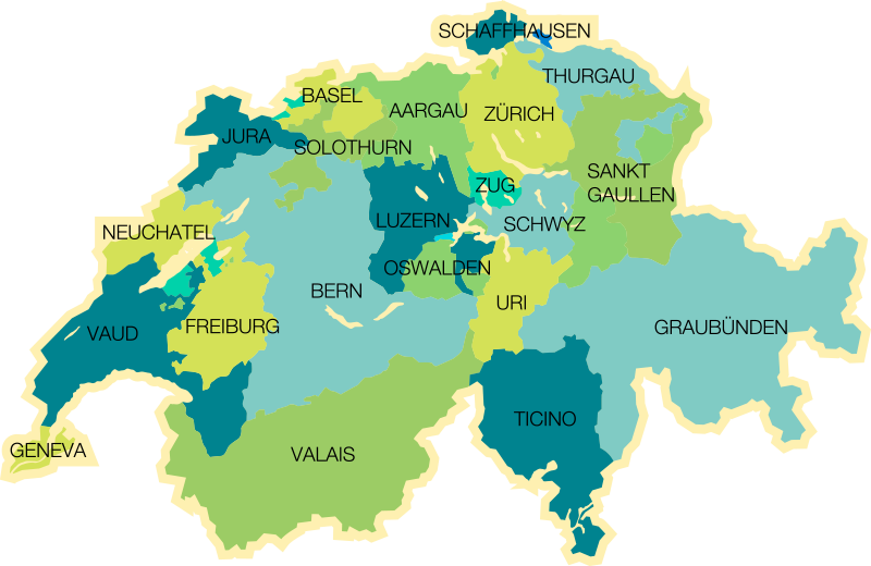 Landkarte Wandtattoo  Schweiz Switzerland Suisse Karte Europa Wandaufkleber4 