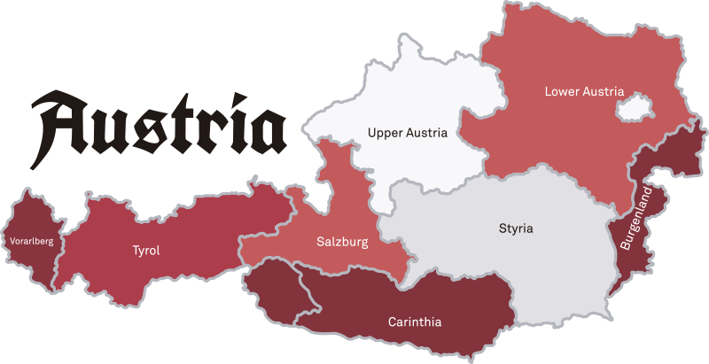 Text Aufkleber Weltkarte Österreich - TenStickers