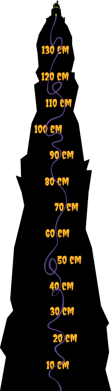 Haunted house height chart sticker - TenStickers