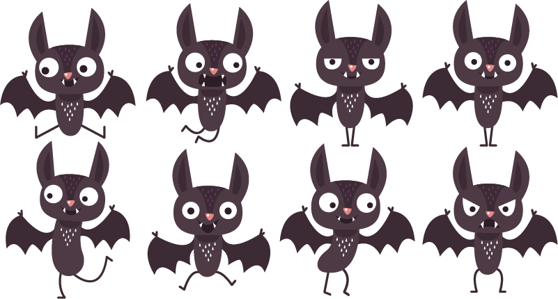 Morcego fofinho decoração de halloween desenho simples com contorno png