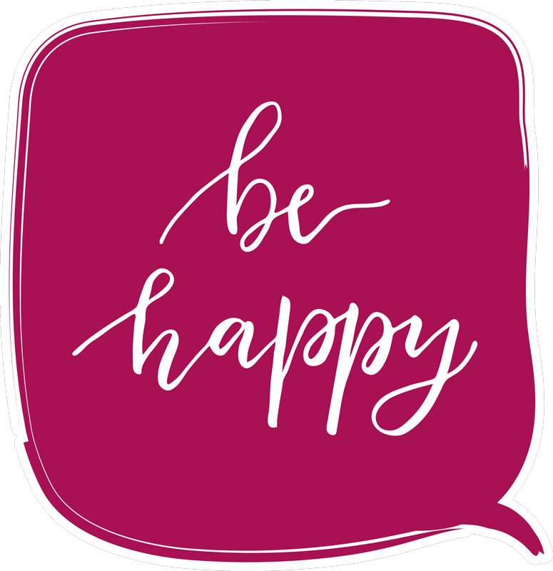 Be happy comic motivational wall sticker - TenStickers