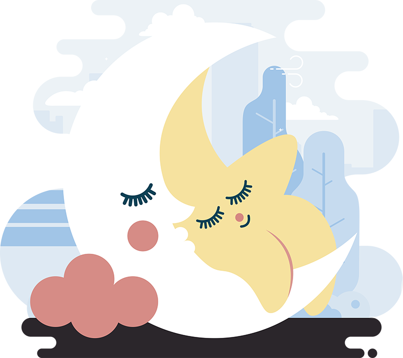 Maan en ster muursticker kinderkamer - TenStickers