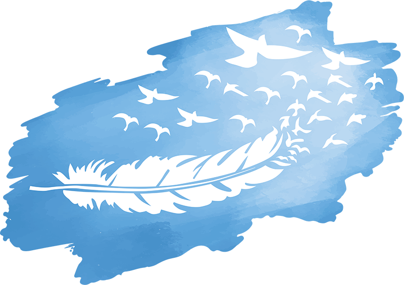 Elegant fjermotiv natur klistermærke - TenStickers