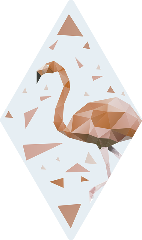 Polygonal Flamingo Shape bird sticker - TenStickers