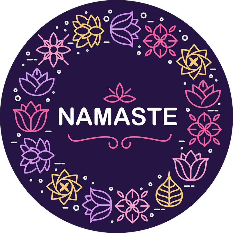 Namaste virág kör design természet matrica - TenStickers