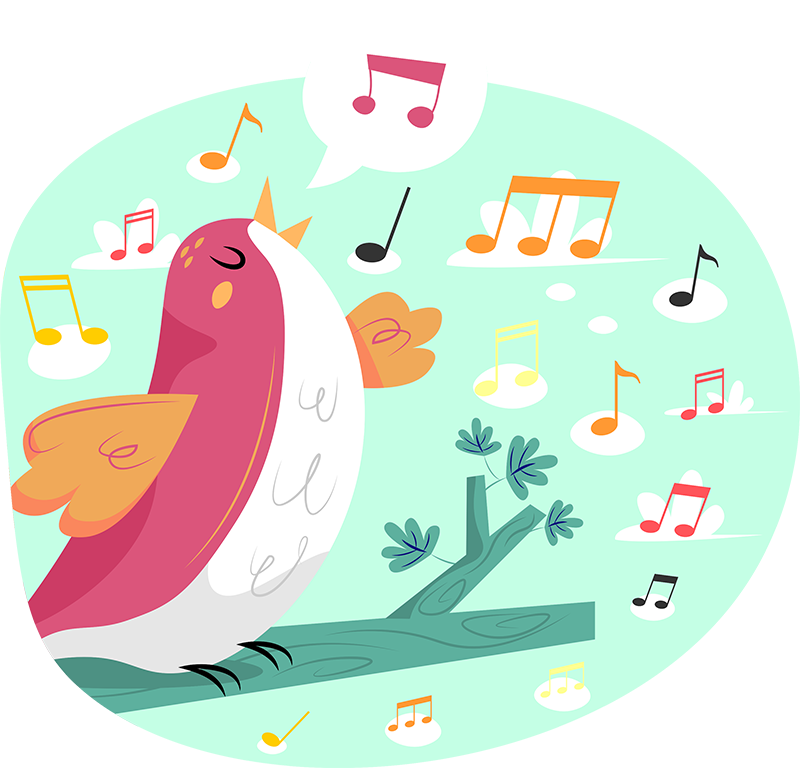 Nalepke za ptice in glasbe ptičje stenske nalepke - TenStickers