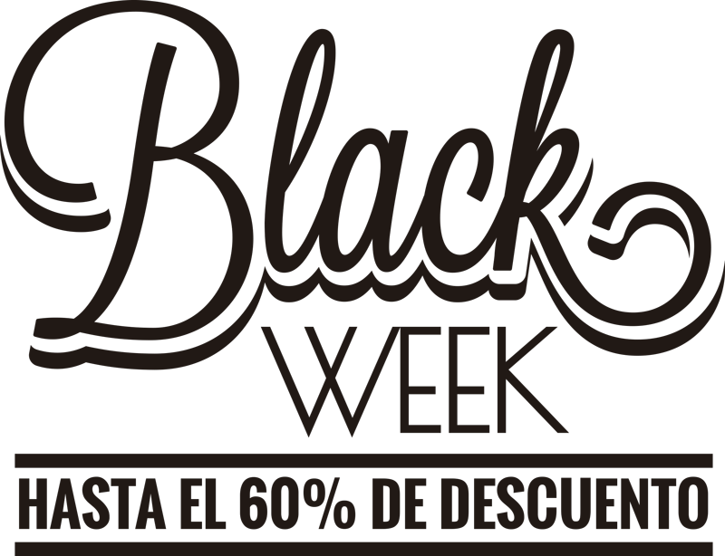 Vinilo frase Black Week Descuento Hasta - TenVinilo