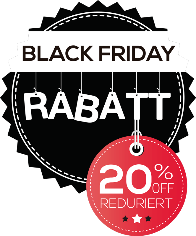 Aufkleber Runder Black Friday Rabatt - TenStickers