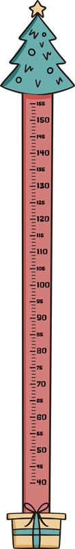 Christmas tree height chart christmas sticker - TenStickers