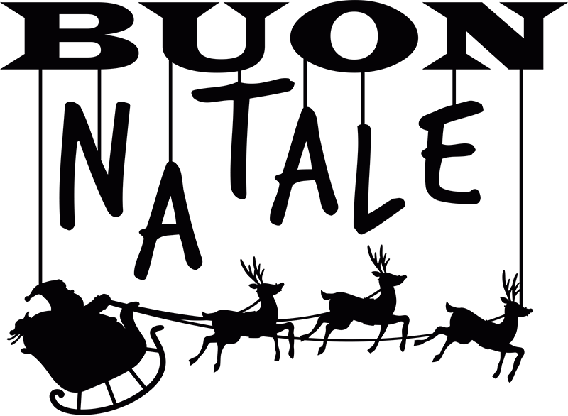 Adesivo natalizio slitta con renne - TenStickers