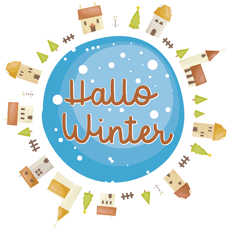 Kerst raamstickers hallo winter - TenStickers