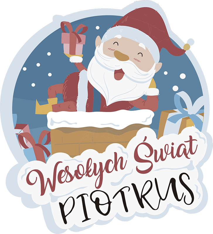 Naklejka Wesołych Świąt z imieniem - TenStickers